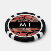 Rot und braun Camouflage Ihr Name Persönlich gesta Pokerchips (Einzeln)
