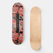 Rot und braun Camouflage Ihr Name Persönlich gesta Skateboard (Vorderseite)
