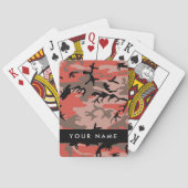 Rot und braun Camouflage Ihr Name Persönlich gesta Spielkarten (Rückseite)