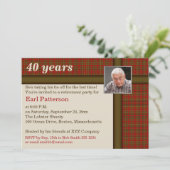 Rot und braun Kariert, Einladung zur Ruhestandsreg (Stehend Vorderseite)