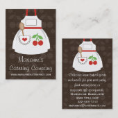 Rot und Brown-Kirschherz-Schürze-Geschäfts-Karten Visitenkarte (Vorne/Hinten)