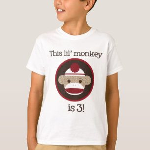 Rot und Brown-Socken-Affe: Drittes T-Shirt