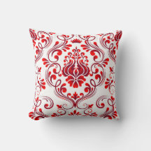 Rot und Burgund Damask Blumenmuster Elegant