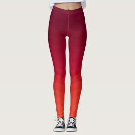 Rot und Burgund Ombre Waves Leggings