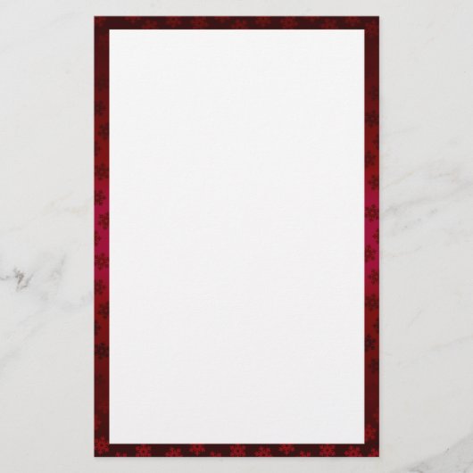 Rot und Burgund - Schneeflocken Briefpapier (Vorderseite)