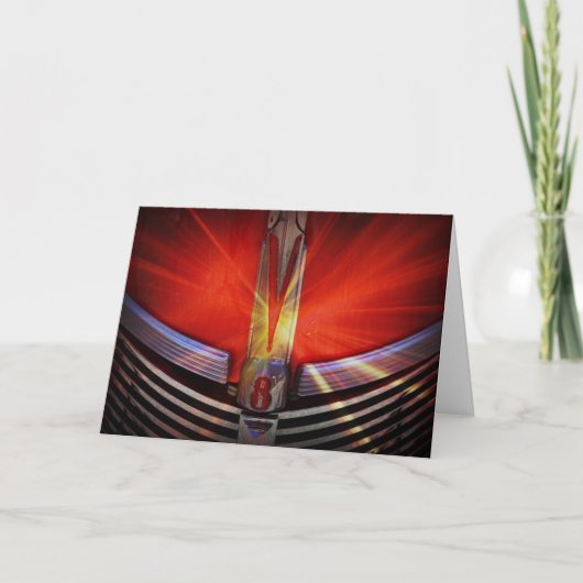 Rot und Chrom V8 Karte (Vorderseite)