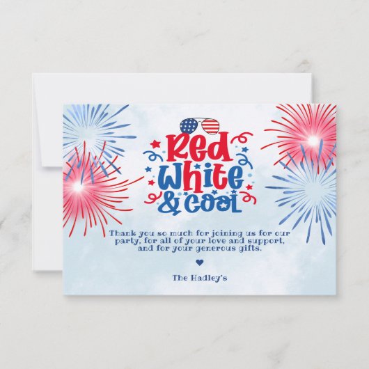 Rot und Cool Dankeskarte (Vorderseite)