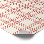 Rot und Cream Gingham Poster (Ecke)