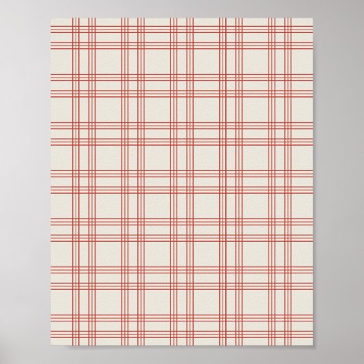 Rot und Cream Gingham Poster (Vorne)