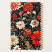 Rot und Creme Dark Floral Small Planner Planer (Rückseite)
