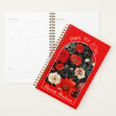 Rot und Creme Dark Floral Small Planner Planer (Anzeige)