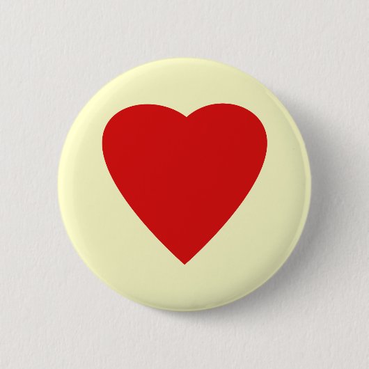 Rot und Creme Liebe Herzdesign. Button (Vorderseite)