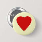 Rot und Creme Liebe Herzdesign. Button (Vorne & Hinten)