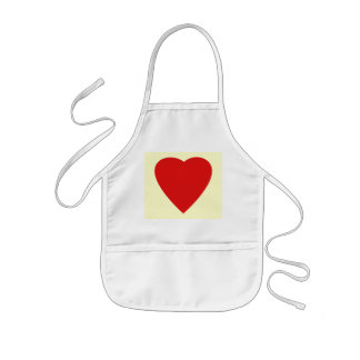 Rot und Creme Liebe Herzdesign. Kinderschürze