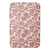 Rot und Creme Tulips Toile - französisches Landdek Badematte (Vorderseite Vertikal)