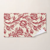 Rot und Creme Tulips Toile - französisches Landdek Badhandtuch Set (Handtuch)