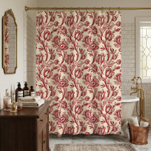 Rot und Creme Tulips Toile - französisches Landdek