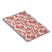 Rot und Creme Tulips Toile - französisches Landdek Notizblock (Rechte Seite)