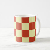 Rot und cremefarben kariert kaffeetasse (VorderseiteRechts)
