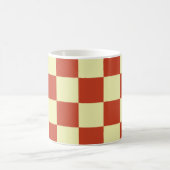 Rot und cremefarben kariert kaffeetasse (Mittel)