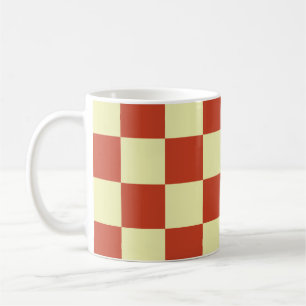 Rot und cremefarben kariert kaffeetasse