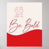 Rot- und cremefarbenes Zitatposter – minimalistisc Poster (Vorne)