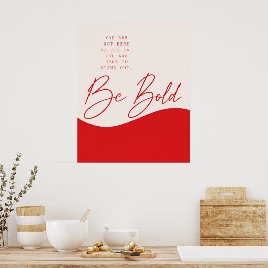 Rot- und cremefarbenes Zitatposter – minimalistisc Poster (Küche)