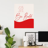 Rot- und cremefarbenes Zitatposter – minimalistisc Poster (Heimbüro)