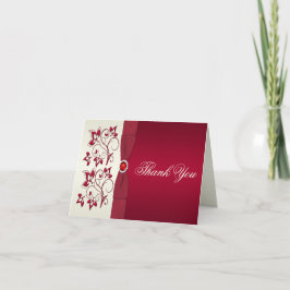 Rot und Elfenbein mit Blumen danke zu kardieren