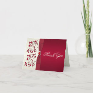 Rot und Elfenbein mit Blumen danke zu kardieren