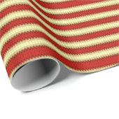 Rot und Elfenbeinbrocade Geschenkpapier (Rolleneckpunkt)