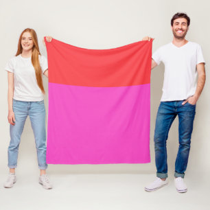 Rot und Fushia Farbe Blöcke farbig Fleecedecke