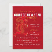 Rot und Gelb 2024 Dragon Chinesisch Neues Jahr Einladung (Vorderseite)