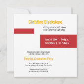 Rot und Gelb 6 Foto Abschluss Einladung (Rückseite)