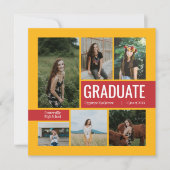 Rot und Gelb 6 Foto Abschluss Einladung (Vorderseite)