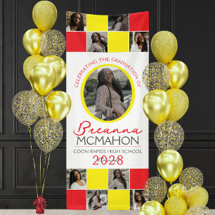 Rot und Gelb 9 Fotolack Abschluss Vinyl Banner