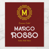 Rot und Gelb, benutzerdefiniert Weinetikett (Einzelnes Label)