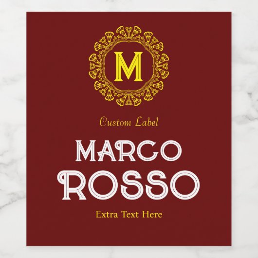 Rot und Gelb, benutzerdefiniert Weinetikett (Einzelnes Label)