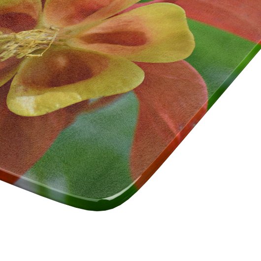 Rot und Gelb-Bicolor-Kolumne Schneidebrett (Ecke)