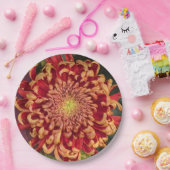 Rot und Gelb Chrysanthemum Floral Pappteller (Party)