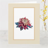 Rot und gelb Chrysanthemum Illustration beige Karte (Gelbe Blume)