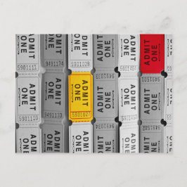 Rot und Gelb Eintrittskarte für einen Film Postkarte