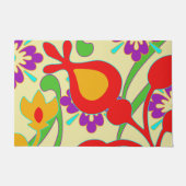 Rot und gelb farbige moderne Abstrakte Türmatte (Vorderseite)