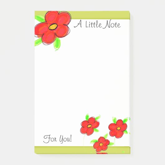 Rot und Gelb gemildert Post-it Klebezettel (Vorderseite)