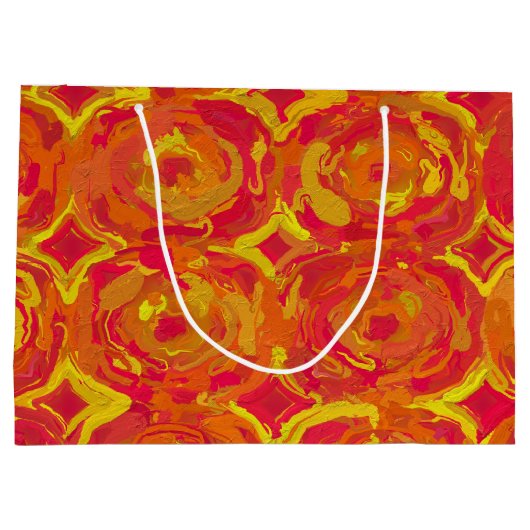 Rot und Gelb Große Geschenktüte (Rückseite)