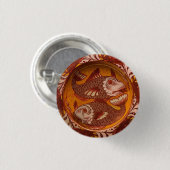 Rot und gelb Muster Antiker Fisch Klassisches Schw Button (Vorne & Hinten)