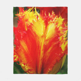 Rot und gelb Nah-oben Curly Tulip Fleecedecke