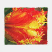 Rot und gelb Nah-oben Curly Tulip Fleecedecke (Vorderseite (Horizontal))