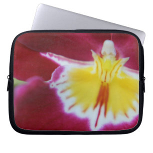 Rot und Gelb Orchid Laptopschutzhülle
