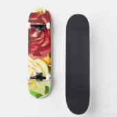 Rot und Gelb Rosen Skateboard (Vorderseite)